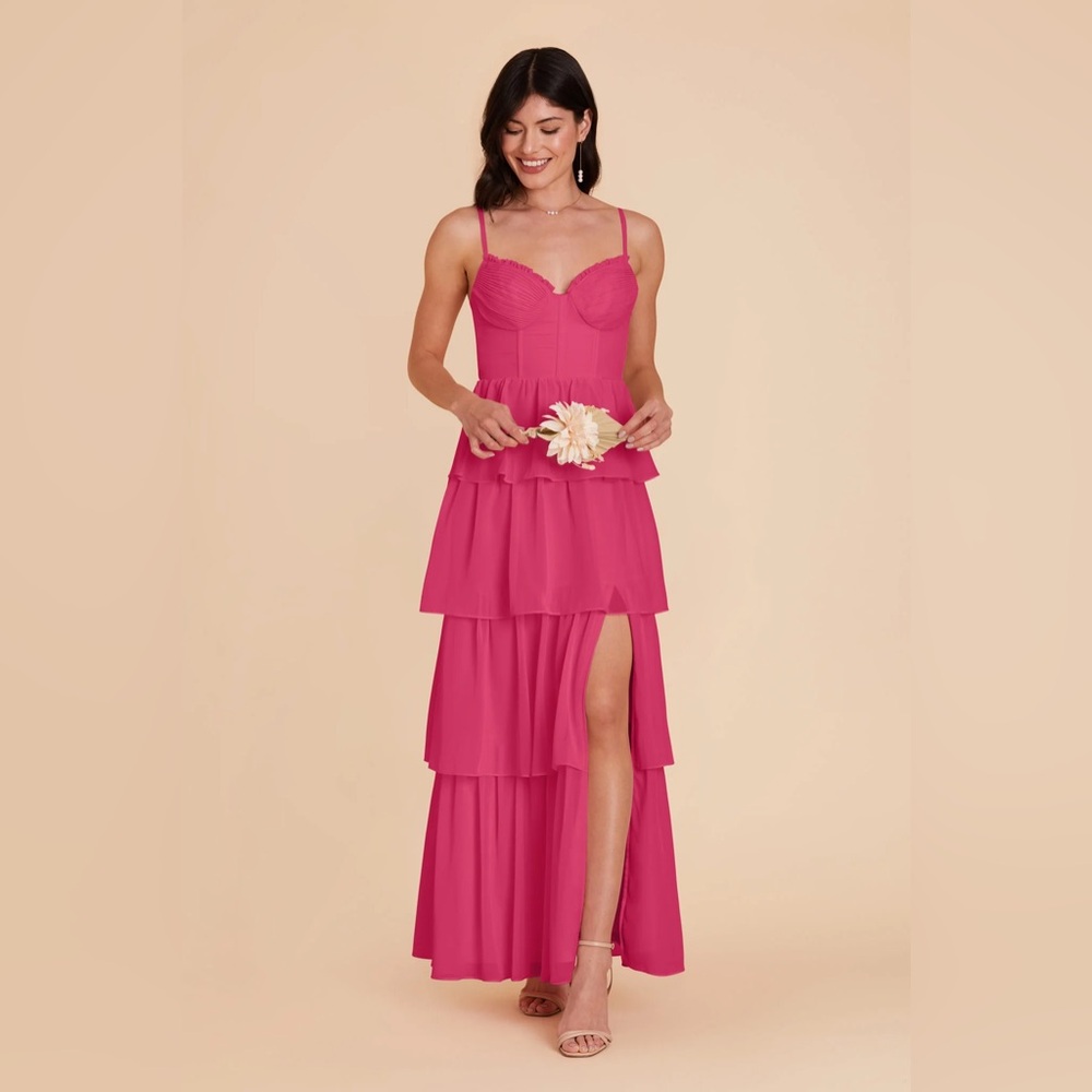 Birdy Grey Hot Pink Tiered Maxi Dress
